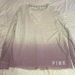 Victoria Secret Pink Long Sleeve Shirt Ombre Purple Grey Y2K Cozy Comfortable L